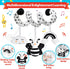 Baby Spiral Hanging Stroller and Car Seat Toys, Black and White High Contrast Sensory Toy for Newborns, Plush Activity