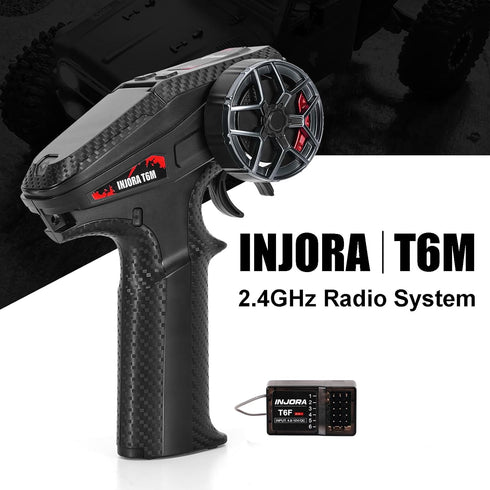INT-T6M 2.4GHz 6CH 1/24 1/18 Upgrade(T6M) INJORA Digital Radio Micro Transmitter Remote Control with Receiver for RC
