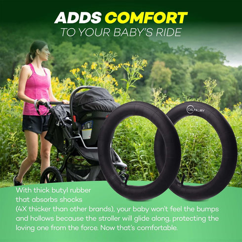 16'' Back Wheel Replacement Inner Tubes (2-Pack), Compatible with Graco Click/Go Jogging/BoB Revolution SE/Pro/Flex/SU