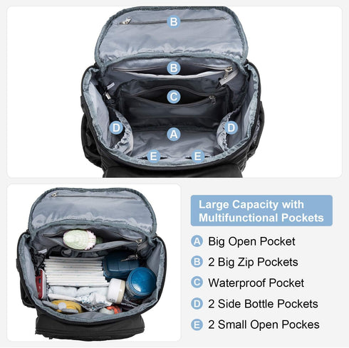 Backpack Backpack LOVEVOOK Diaper Bag Large Capacity Baby Bag with Portable Changing Pad, Multifunction Baby Travel
