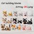 Myweyde 381Pcs) Cow Cat Building Blocks - Mini Orange, Ragdoll, Tricolor, White, and Lucky Black Micro Bricks (Ragdoll