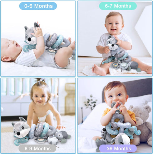 Car Seat Toys Newborn Toys Stroller Toys, Baby Toys 0-3 Months Infant Toys 0-6 Months, Baby Sprial Toys for Carseat Stroller Crib with Music Rattle, Baby Toys for 0 3 6 9 12 Boys Girls Enfants