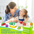 1 2 3 Wooden Food for Play Kitchen - Cutting Fruits Toys for Years Old Toddlers Kids, Vegetables Gift for Boys Girls