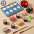 Set, 3+, Sushi Slicing Play Food Wooden Pretend Play Kitchen Toys for Kids Sushi Food Play Learning Toy for Girls Boys