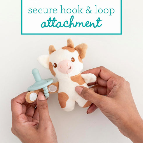 Infantino Snuggle & Soothe PaciPal - Soft Fabric Pacifier Pal with Premium Silicone Pacifier for Baby's Comfort