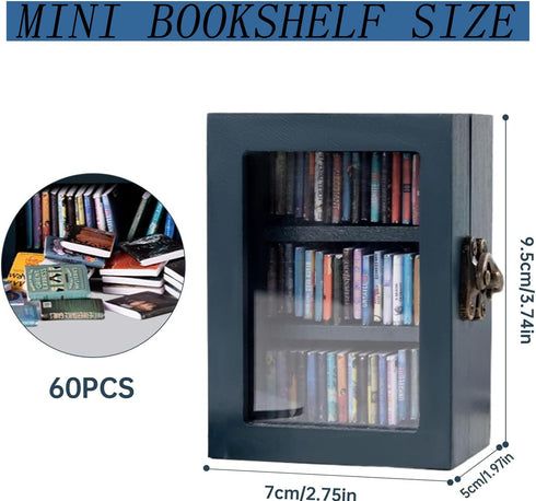 IAIHBBLY 60 Anxiety Bookshelf Mini Books with Pcs Mini Books for Anxiety BookshelfMiniature Dollhouse Books Assorted