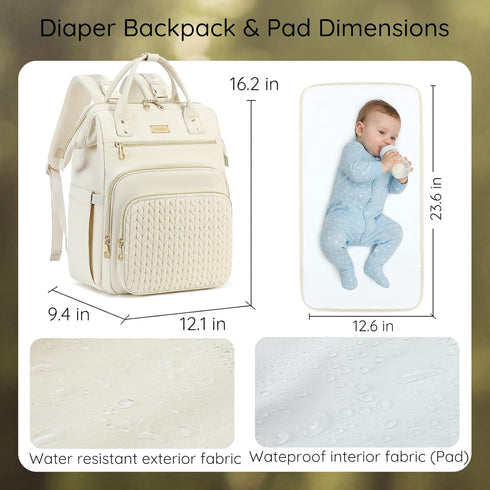 Backpack, AIJIEKE Diaper Bag, Large Wide-Open Baby Diaper Multi-functional Baby Travel Tote Bag, Diaper Bag