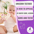 0-6, CaaOcho Pure Natural Rubber Teething Baby Toy - Mira The Unicorn Teether for Babies, BPA Free Baby Toy, All