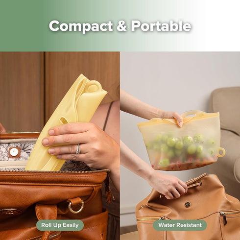 Bag,70oz/2000ml Home&On-The-Go,Pineapple/2PCS Haakaa Silicone Microwave Steamer & Steriliser Large Capacity Reusable