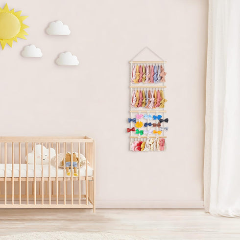 30 Dahey Headband Holder Bow Organizer for Girls Hair Bows Macrame Bow Holder Hair Accessories Hanger Necklace Display