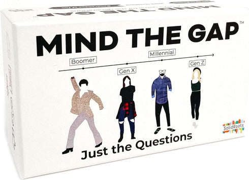 Mind The Gap Just The Questions Expansion Pack - 1000 New Questions for All Generations + 50 New Challenge Cards