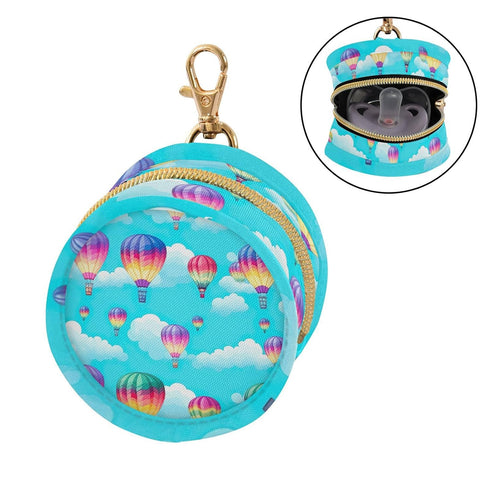 YETTASBIN Hot Air Balloon Portable Pacifier Holder Case with Metal Hook Buckle & Zipper for Diaper Bag and Stroller
