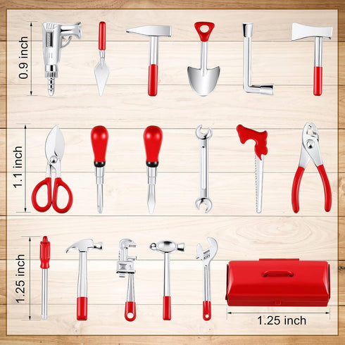 Gejoy 17PCS 1:12 Set Miniature Doll House Tools Metal Home Repair Tools Multifunctional Tiny Tool for Party Dollhouse
