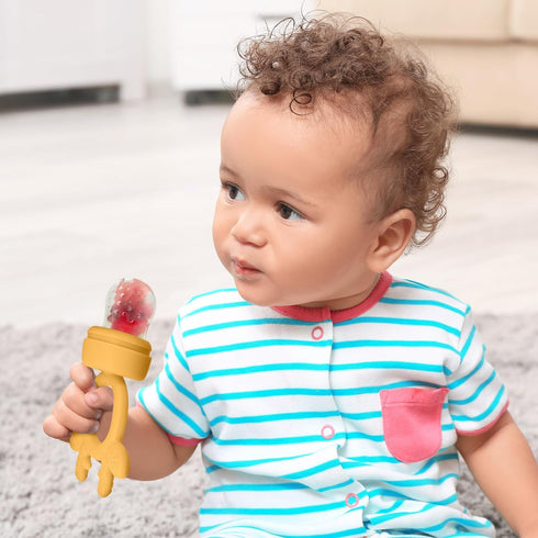 Baby Fruit Feeder and Breastmilk Popsicle Molds for Teething Relief | BPA Free Silicone Baby Food Teether Feeder (2
