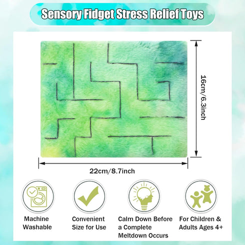 2 Pack Marble Maze Mat Fidget Sensory Toys, Stress Relief Toys for School Classroom, Improve Focus (Vibrant Style)