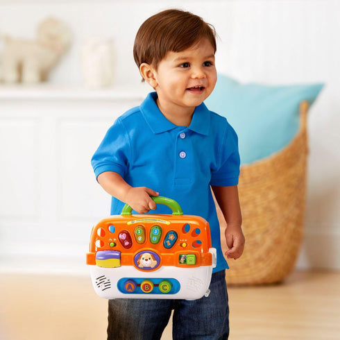 VTech Orange Care for Me Learning Carrier Toy with Plush Puppy