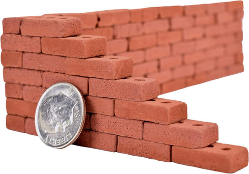 Acacia Grove Mini Red Bricks with Pallet, 100 Pack, 1/12 Scale