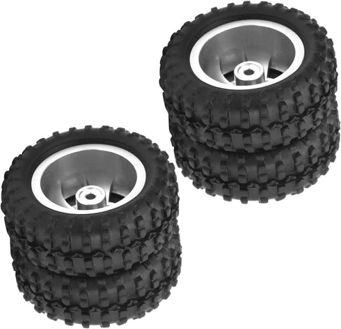 2pcs Durable RC Car Rear Tires, 52mm Aluminum Alloy Upgrade Parts for WPL D12 1/10 RC Truck, Silver