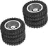 2pcs Durable RC Car Rear Tires, 52mm Aluminum Alloy Upgrade Parts for WPL D12 1/10 RC Truck, Silver