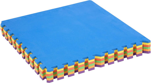 2'x2', 1/2" 6 Pack) FlooringInc's Rainbow & Natural Harmony Playmat - Kid Safe Foam Floor Tiles with Removable Edges