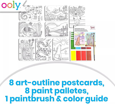 Ooly Scenic Hues D.I.Y. Watercolor Art Kit, Desert Getaway 17 PC Set