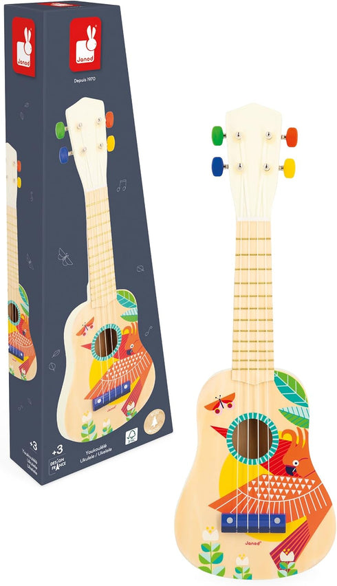 Janod Gioia Ukulele - Colorful Children's Guitar 20" Long for Ages 3 - 5 Years - J07652