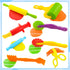 Play Dough Tools Kit, 12 pcs Plastic Playdough Tools with Extruders, Scissors, Rollers and Cutters in Random Color