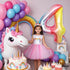 KatchOn Giant Rainbow 4 Balloon - 40 Inch Number 4 Balloon for Unicorn Birthday Decorations