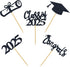 30 PCS Graduation Cupcake Toppers 2025, Grad Cap Cake Toppers, Food Picks for Party Supplies & Favors, 5 Styles