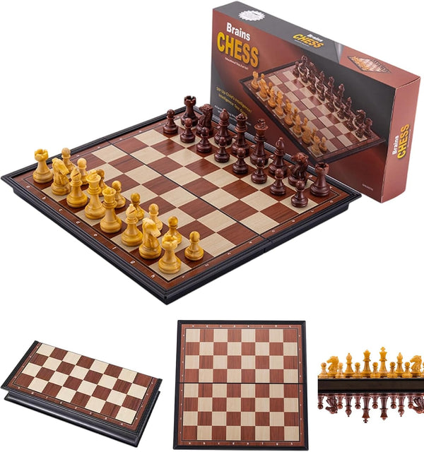 PGDOV Chess Sets Magnetic Board Games - 9.5 Inches Travel Chess Set for