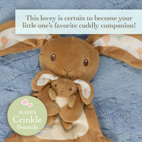 KIDS PREFERRED Guess How Much I Love You Cute Bunny Plush Lovey Crinkle Security Blanket for Infants, Babies, Toddlers