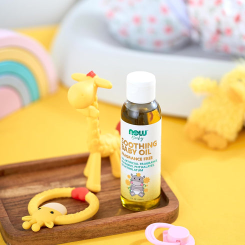 4-Ounce NOW Baby, Soothing Baby Oil, Fragrance Free, No Artificial Fragrance, Parabens, Phthalates, or Petrolatum
