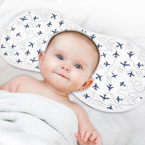CHUROUSY Set 2 22 11 Inch Baby Muslin Burp Cloths of Blue Airplanes Muslin Washcloths Air Plane Transportation Sky