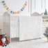 Set 3pc Set White Crib Bedding Tufted Dots Jacquard Baby Comforter with Fitted Sheet and Bed Skirt - Cute Embroidery