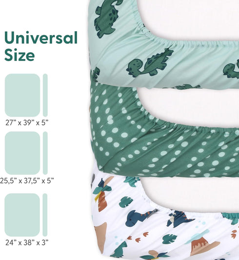 3-Pack Pack Pack The Peanutshell Fitted Playard Sheets - Soft & Breathable Baby Boy Mini Crib Sheets, N Play Mattress