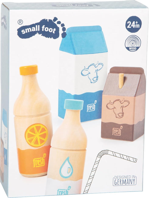 Set 3+ Small Foot Wooden Toys Drinks Fresh Play Designed for Children Ages Years, Multicolored