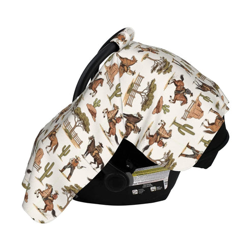 Yobvec Western Baby Car Seat Canopy Cover Multi Use Nursing Cover for Mom Nursing Covers Newborn Western Shower Gift