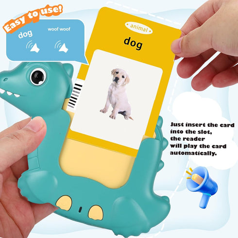 HUBFIVY 224 3-8, Dinosaur Talking Flash Cards Sight Words for Kids, Audible Educational Interactive Autism Sensory Toys