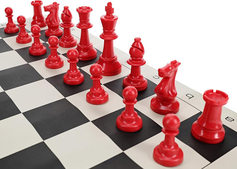 WE Games Color Bright Plastic Staunton Tournament Chess Pieces - Half Set with 3.75 in. King