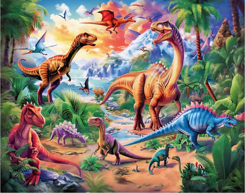 TOCHILD 100 Pieces Puzzles for Kids Ages 4-10 Year Old Toddler Dinosaurs Jigsaw