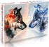 Bgraamiens Puzzle- Ice VS Fire -1000 pieces Fantasy Double Exposure Wolf Puzzle, Nature Animals Puzzle Impossible Hard Puzzle for Adults