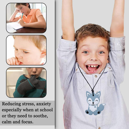 6 Pack Chew Necklaces for Sensory Kids, Sensory Toys for Kids with Autism, ADHD, SPD, Chewy Necklace for Anxiety