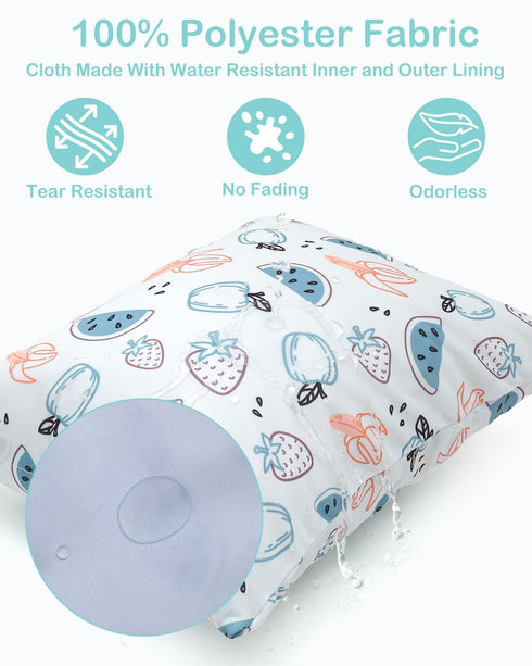 2pcs 2LW04 ALVABABY Waterproof Wet Dry Bags,Reusable with Two Zippered Pockets,Baby Cloth