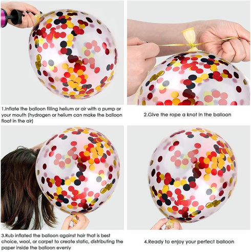 Mouse Balloons Garland Arch Kit, 100pcs Red Black Yellow Confetti Balloons for Cartoon Mouse Theme Party