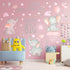 Outus 7 Pcs Dream Big Little One Elephant Nursery Wall Stickers Wall Decor Baby Room Moon Hot Air Balloon Pink Grey