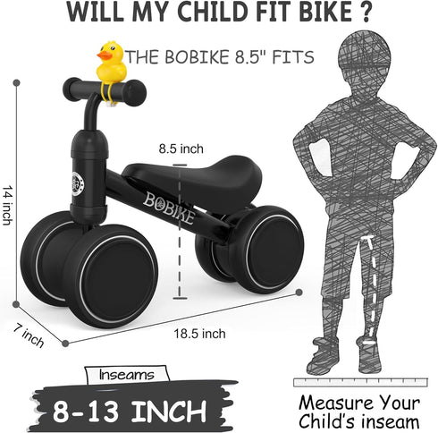12-36 4 Bobike Baby Balance Bike Toys for Months Kids Toy Boy Girls Gifts Toddler Best First Birthday Gift Children