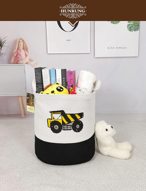 HUNRUNG Large Laundry Hamper, Cartoon Organizer Bin for Children Nursery, Toys, Laundry, Clothing, Gift Baskets