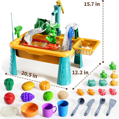 NIPLOOOW 3-5, 4-8, 3 4 5 6 7 8 Kitchen Sink Toys Toddlers Play Sink with Running Water, Water Table for Kids Ages