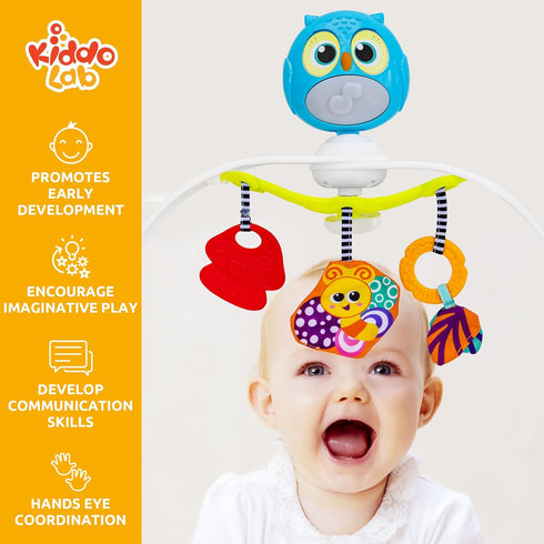 Baby Stroller Arch Toy with Music & Lights - Adjustable Activity Arch & Play Accessories for Infants in Strollers