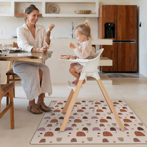 50.4 50.4 Inch Blissful Diary Baby Splat Mat for Under High Chair, x Wipeable Splash Mat, Waterproof and Washable